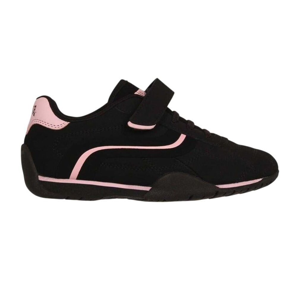 Lonsdale Childrens/Kids Camden Hook and Loop Sneakers / Black/Cerise